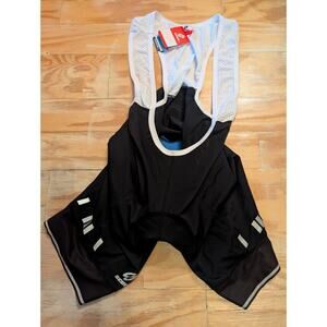 ScudoPro Black/White Men's XLG Padded Cycling Wrestling Sports Bib Shorts NWT